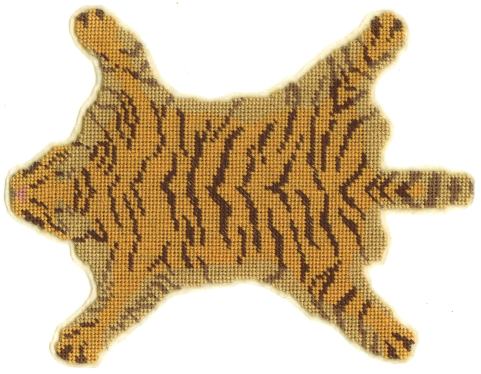 A 'tiger-skin' rug for a doll's house (please note: no animals were harmed in the making of this rug!!)