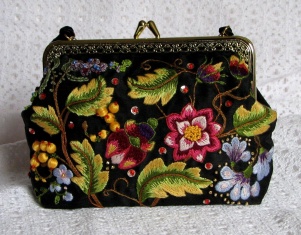 An embroidered handbag made by me, for the sheer pleasure of doing it! The design is by Susan O'Connor, of Australia