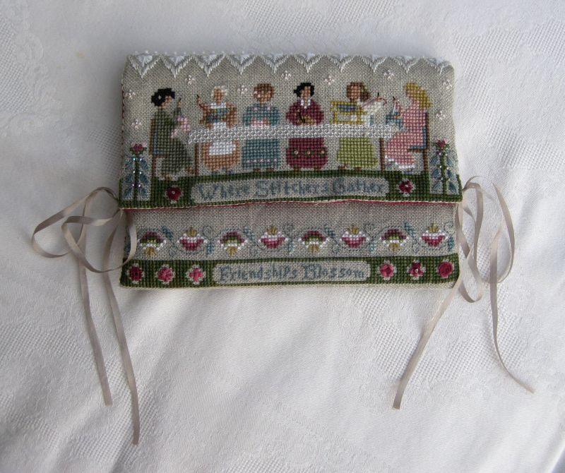 Completed Where stitchers gather etui by Victoria Sampler