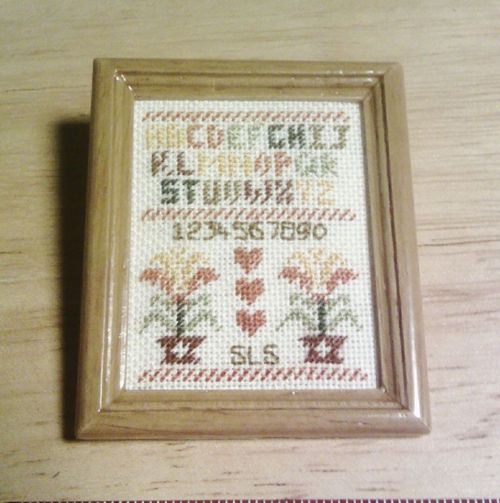 Dollhouse needlepoint sampler kit embroidery