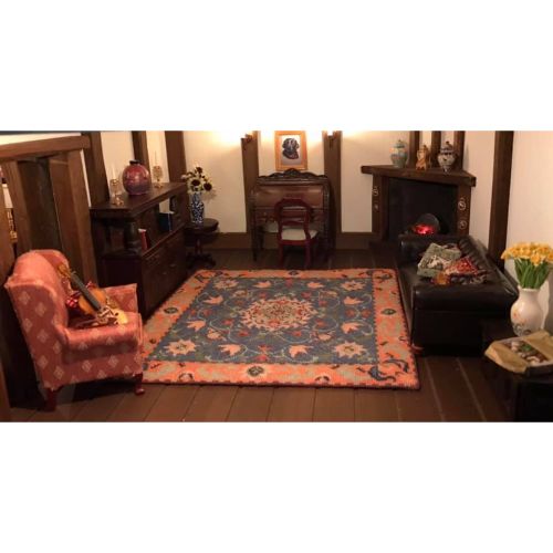 Dollhouse rug kit in doll's house